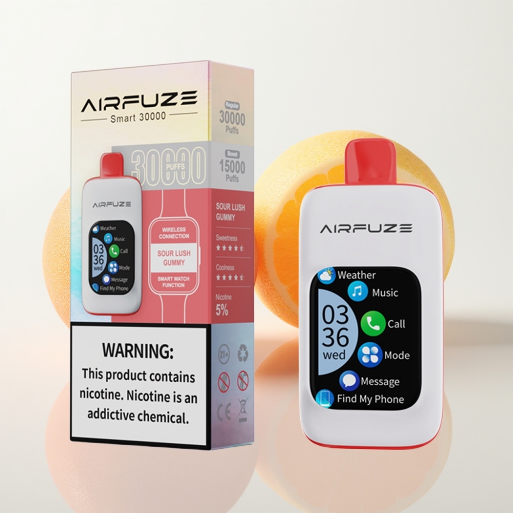 AirFuze Smart 30000 Puffs Disposable Pod - Gomitas Ácidas Pantalla Táctil Tipo-C