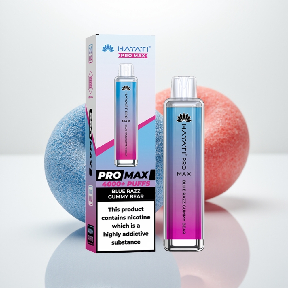 Hayati Pro Max 4000 Puffs Vape Desechable - Osito de Gomita Azul