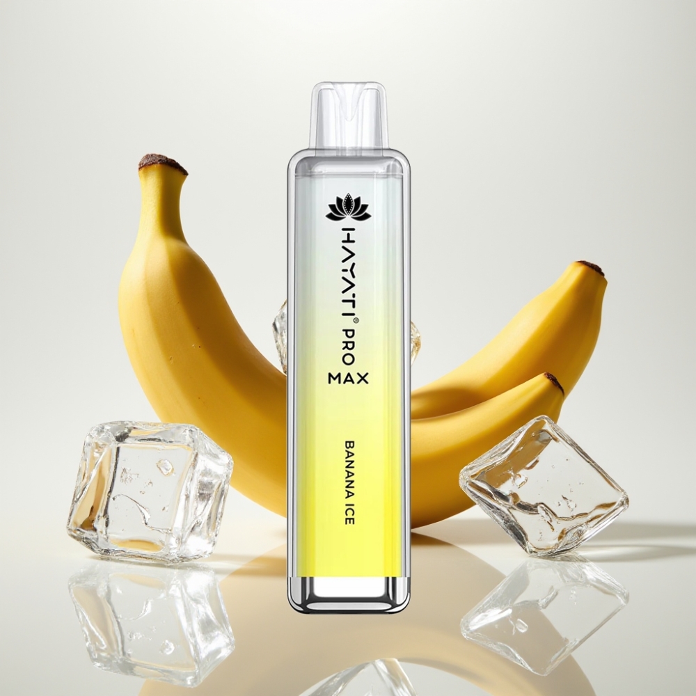Hayati Pro Max 4000 Puffs Vape Desechable Banana Ice – Recargable 1400mAh Doble Bobina