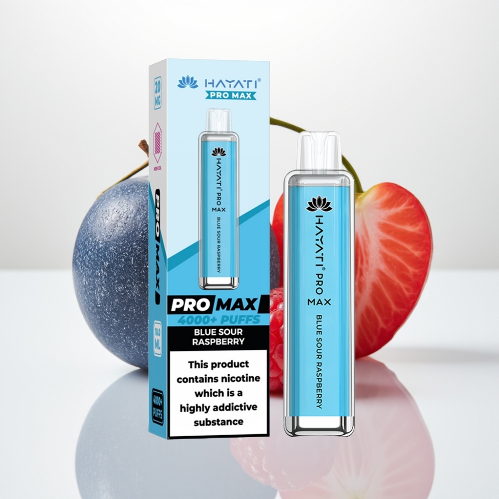 Hayati Pro Max 4000 Puffs Vape Desechable Frambuesa Azul Ácida 1400mAh Recargable
