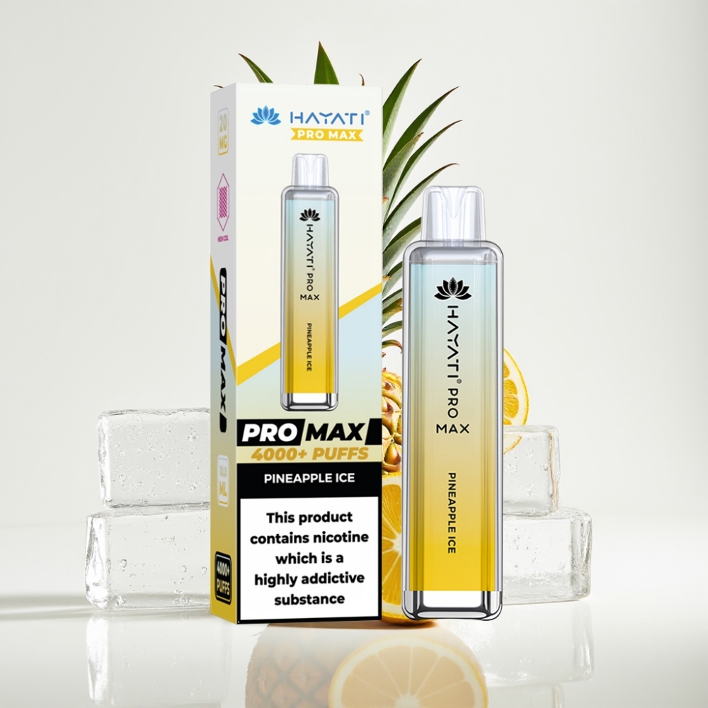 Hayati Pro Max 4000 Puffs Vape Desechable Piña Hielo – Batería Recargable 1400mAh