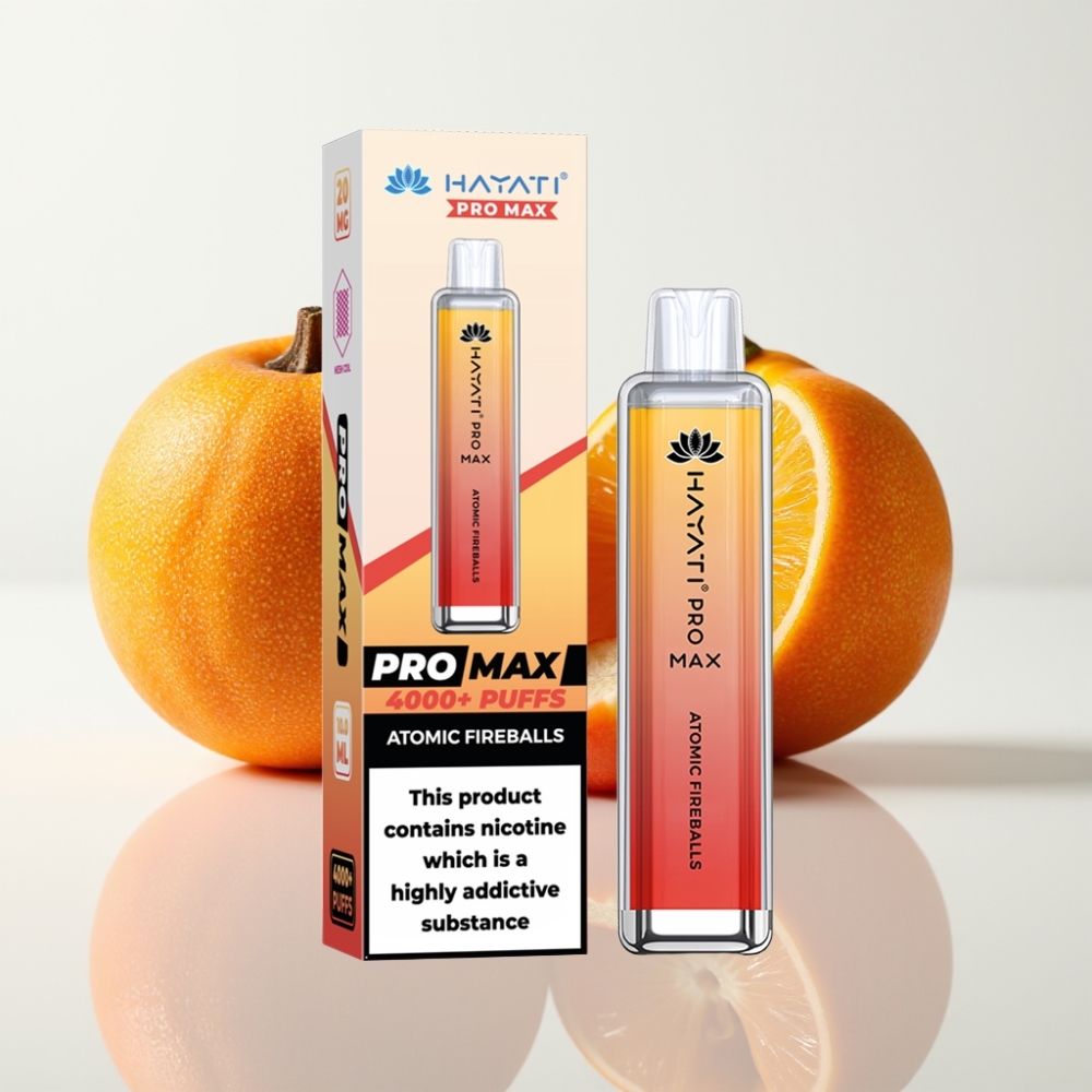 Hayati Pro Max 4000 Puffs Vape Desechable Recargable - Bola de Fuego Atómica