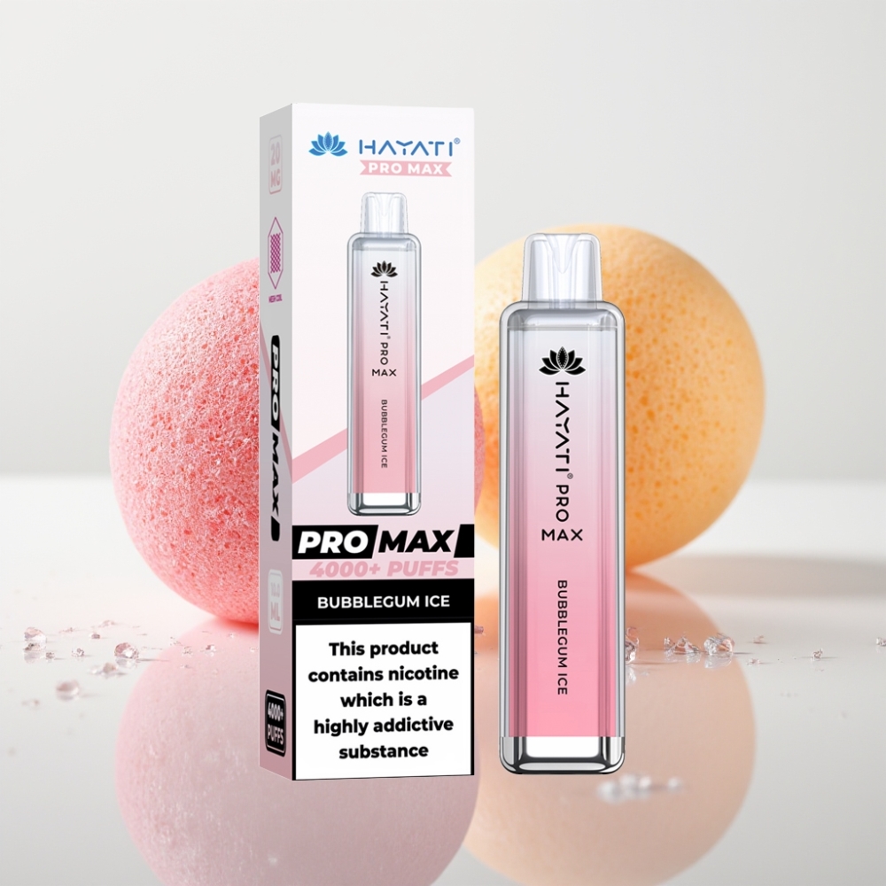 Hayati Pro Max 4000 Puffs Vape Desechable Recargable - Chicle Helado - 5 Nicotina - Batería 1400mAh