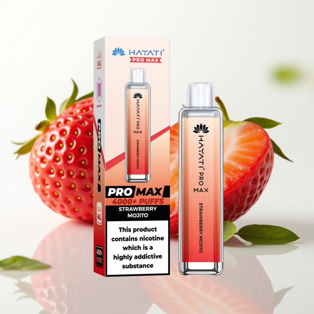 Hayati Pro Max 4000 Puffs Vape Desechable Recargable - Fresa Mojito