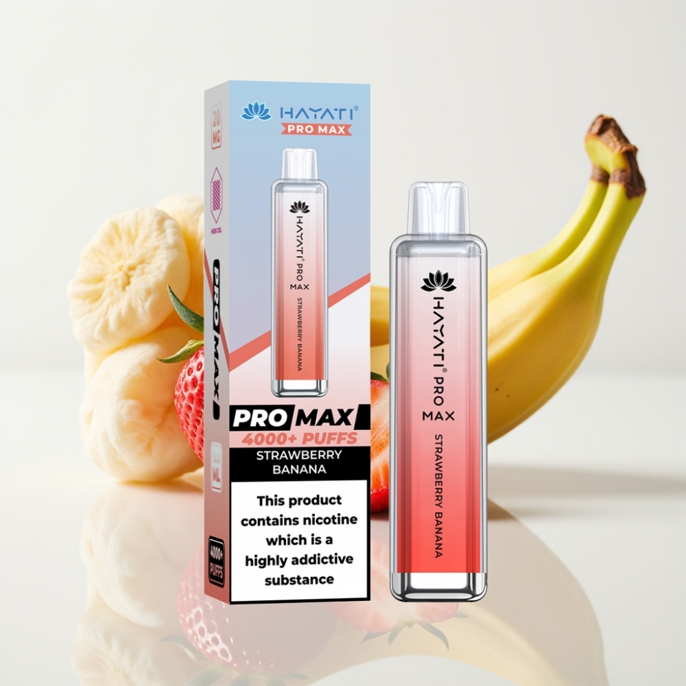 Hayati Pro Max 4000 Puffs Vape Desechable Recargable Fresa Plátano