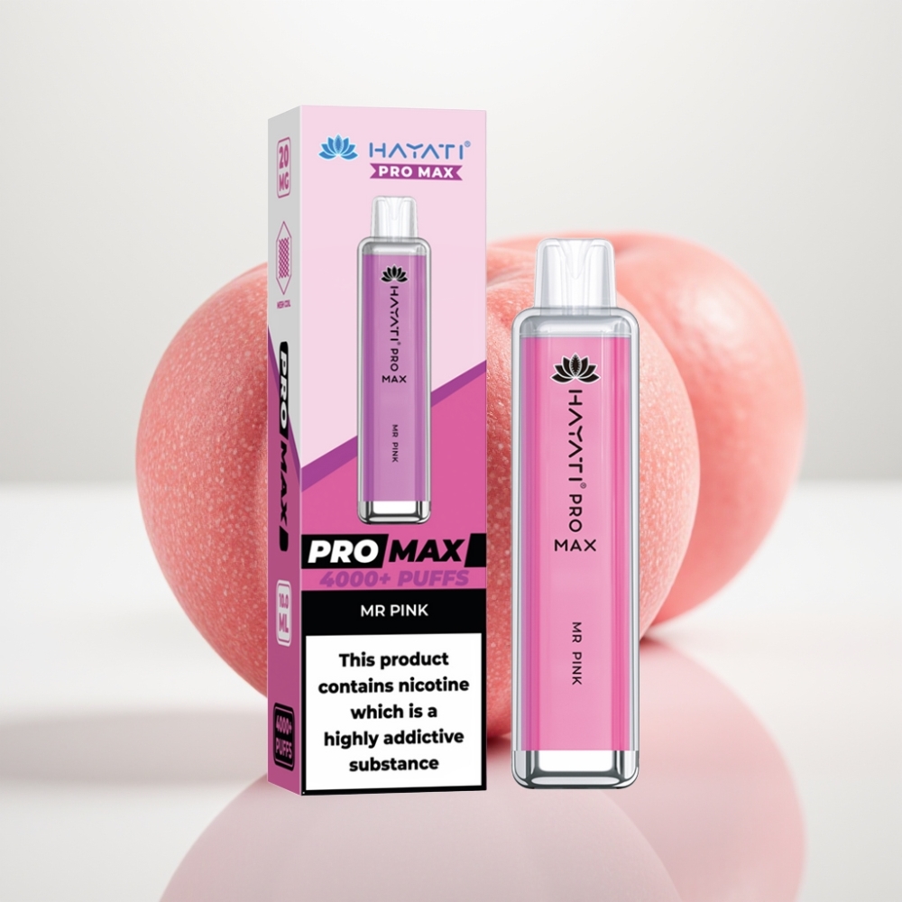 Hayati Pro Max 4000 Puffs Vape Desechable Recargable Mr Rosa – 5 Nicotina Batería 1400mAh