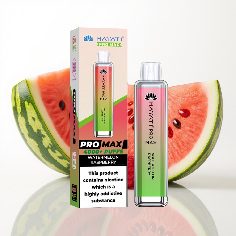 Hayati Pro Max 4000 Puffs Vape Desechable Recargable Sandía Frambuesa