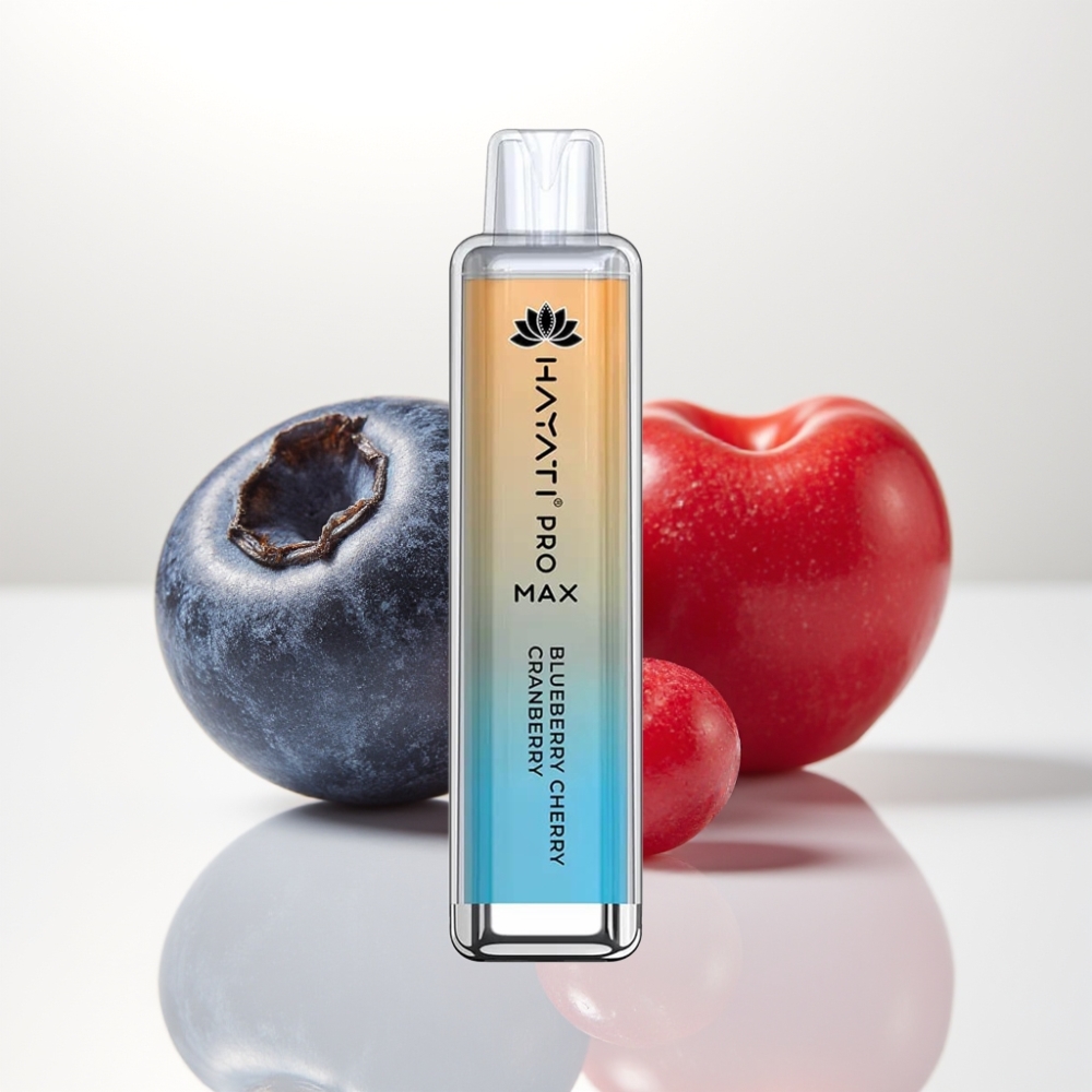 Hayati Pro Max 4000 Puffs Vape Desechable Recargable con Sabor Arándano Cereza Azul