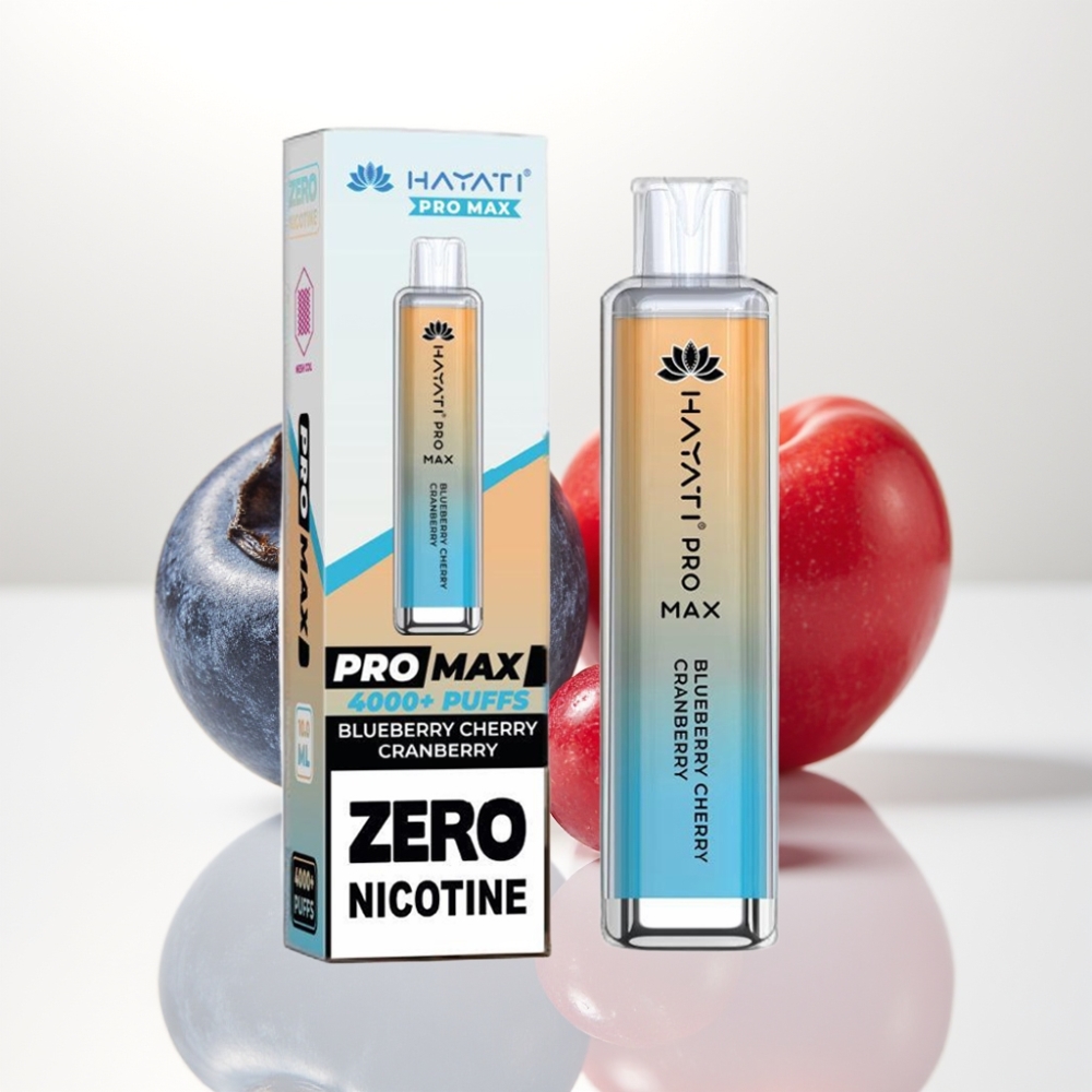 Hayati Pro Max 4000 Puffs Vape Desechable Recargable con Sabor Arándano Cereza Azul