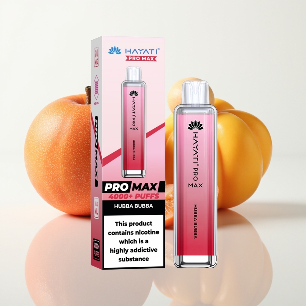 Hayati Pro Max 4000 Puffs Vape Desechable Recargable con Sabor Hubba Bubba