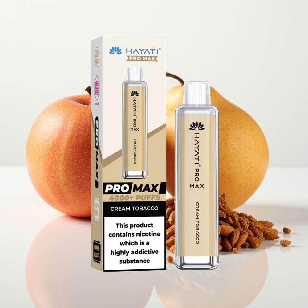 Hayati Pro Max 4000 Puffs Vape Desechable Recargable con Sabor Tabaco Cremoso