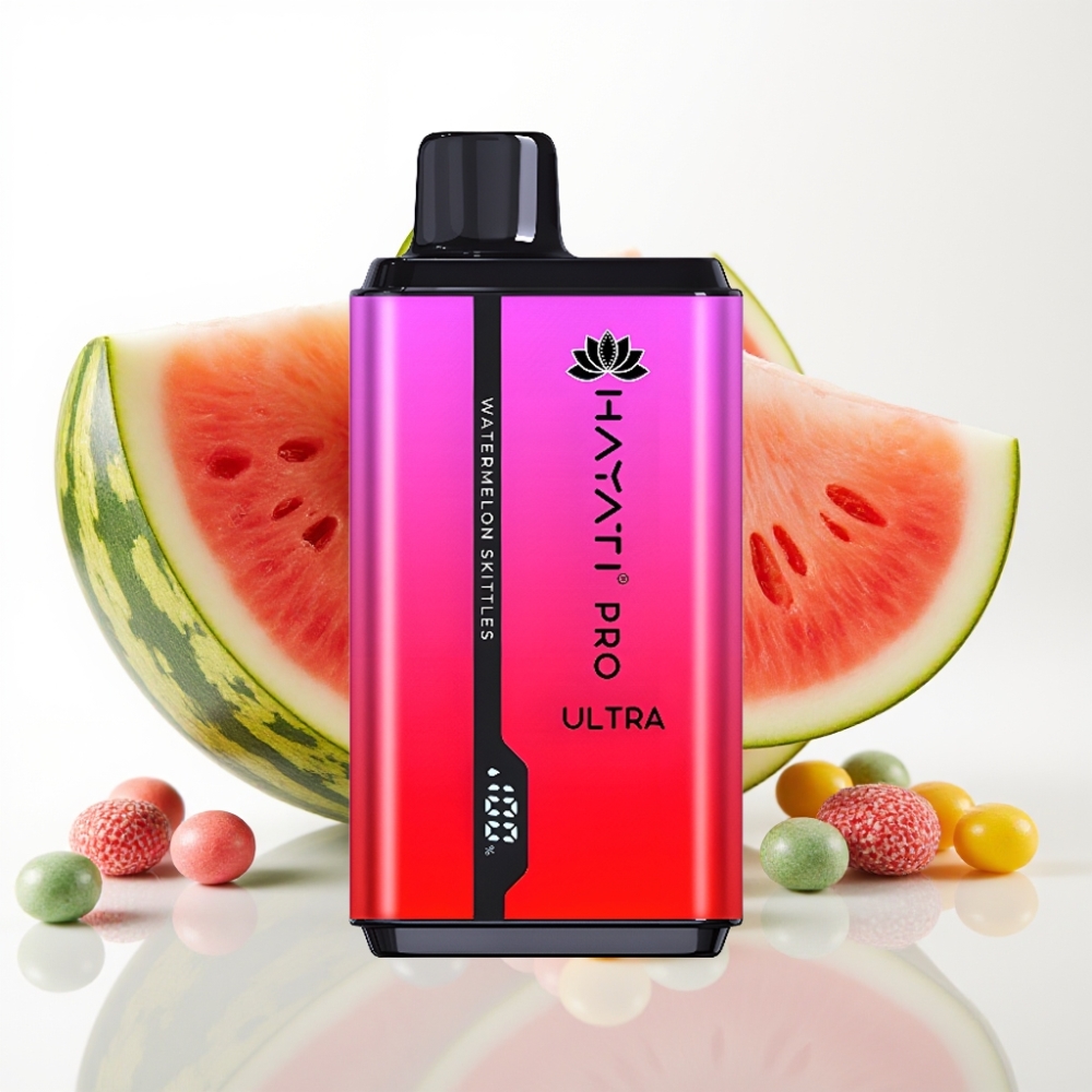 Hayati Pro Ultra 15000 Puffs Vape Sandía Skittles 2×12ml 2 Nicotina