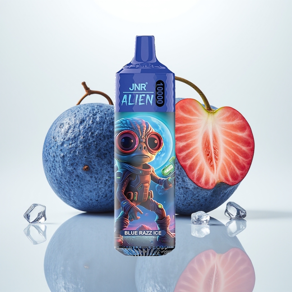 JNR Alien 10000 Puffs Vape Desechable Azul Frambuesa Hielo con RGB y Tipo-C