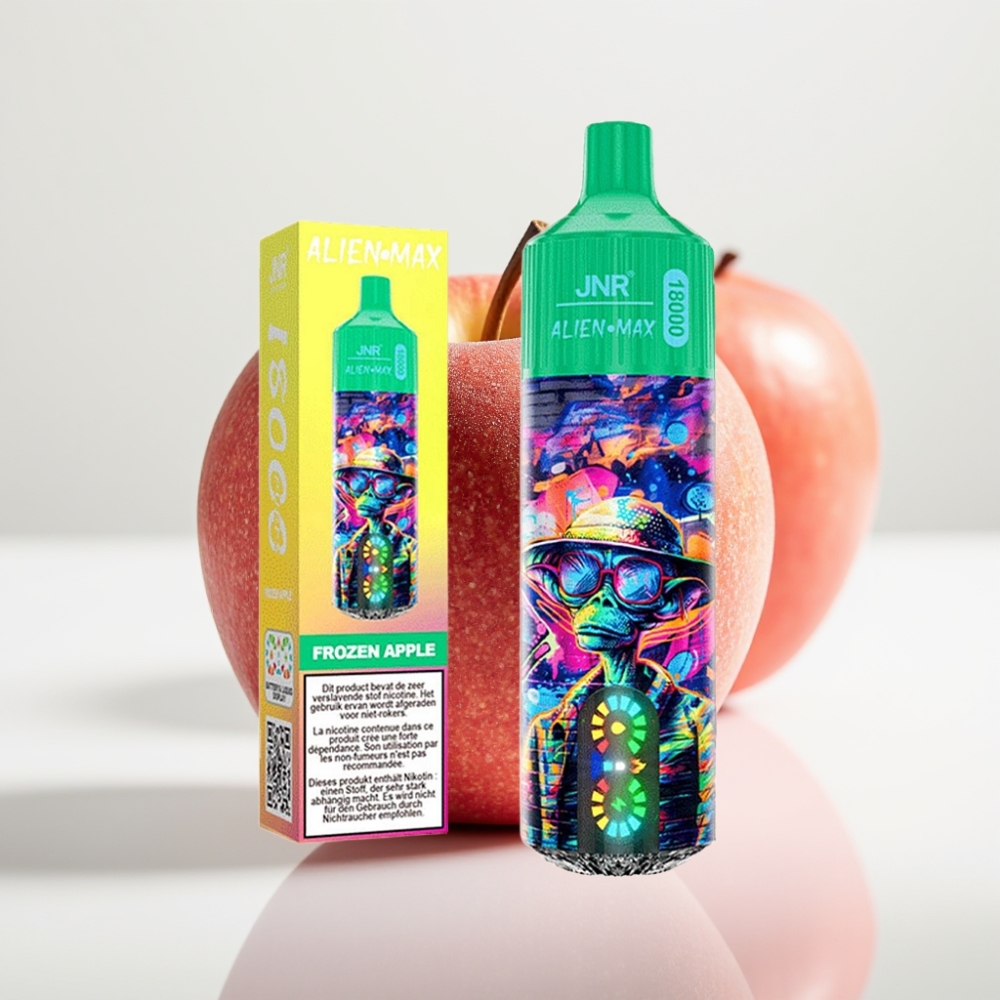 JNR Alien Max 18000 Puffs - Manzana Helada Pantalla LED Doble Malla 28ml