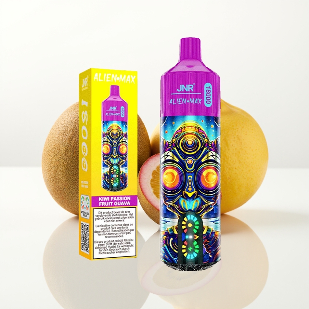 JNR Alien Max 18000 Puffs - Pantalla LED Doble Bobina Kiwi Maracuyá Guayaba