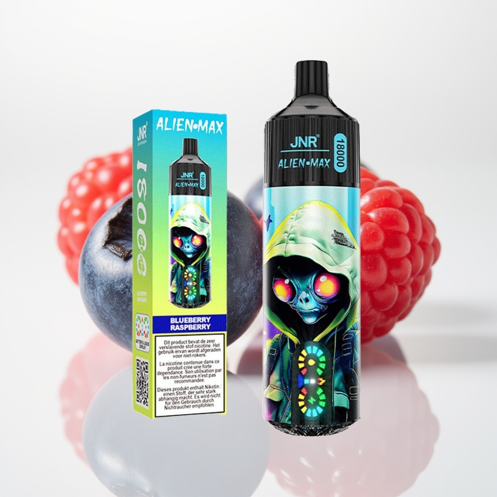 JNR Alien Max 18000 Puffs - Pantalla LED Doble Malla Arándano Frambuesa