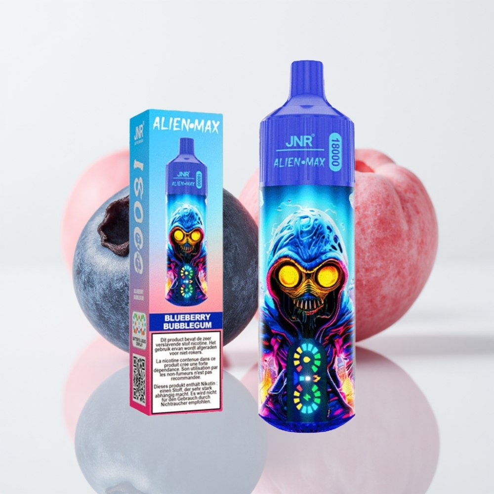 JNR Alien Max 18000 Puffs - Pantalla LED Doble Malla Carga Rápida Chicle de Arándano