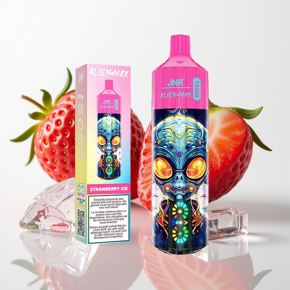 JNR Alien Max 18000 Puffs - Pantalla LED Doble Malla Fresa Helada