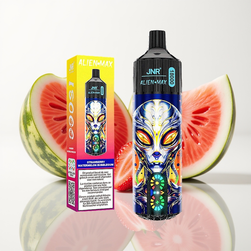 JNR Alien Max 18000 Puffs - Pantalla LED Doble Malla Fresa Sandía Chicle