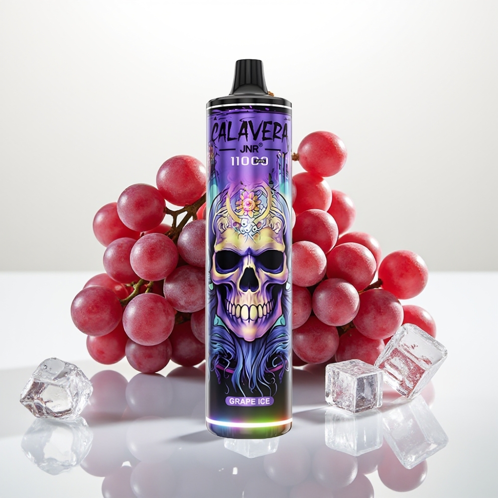 JNR Calavera 11000 Puffs Vape Desechable Tipo-C Uva Helada 21ml 5 Nicotina