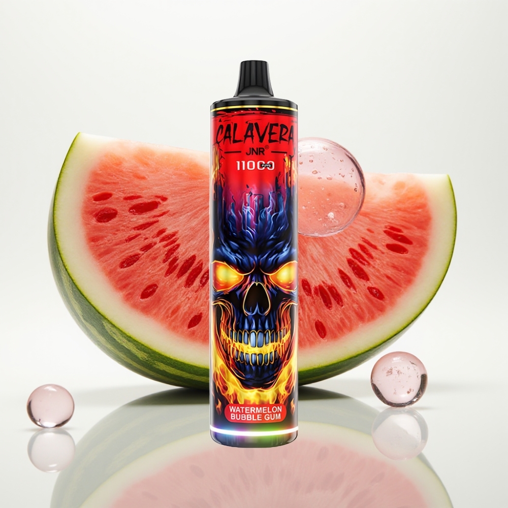 JNR Calavera 11000 Puffs Vape Desechable con Sabor a Chicle de Sandía Tipo-C 850mAh 21ml