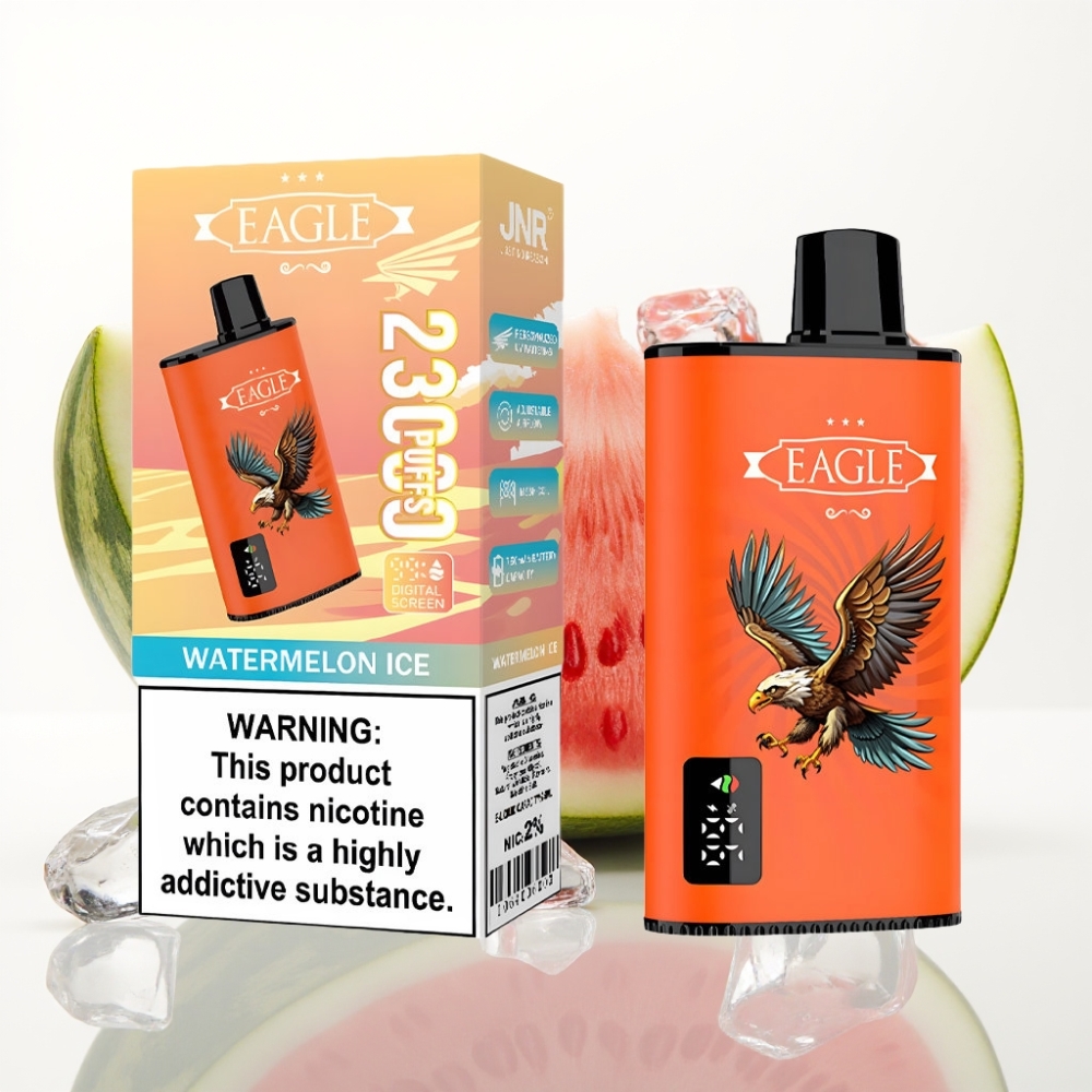 JNR EAGLE Smart 23000 Puffs Vape Desechable con Pantalla Digital Coil Mesh 10ohm y Sabor Sandía Helada