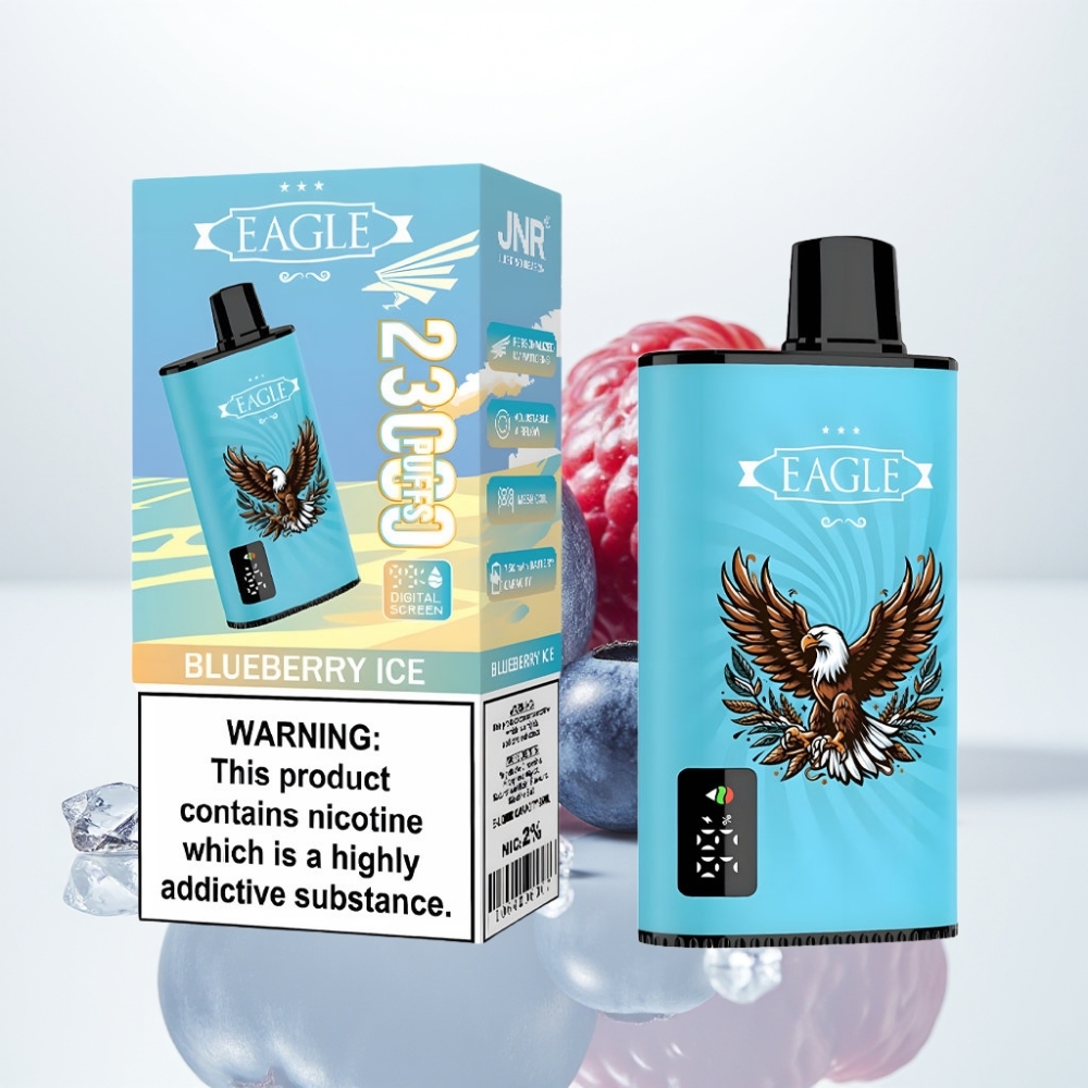 JNR EAGLE Smart 23000 Puffs Vape Desechable con Pantalla Digital y Malla 10ohm - Arándano Helado