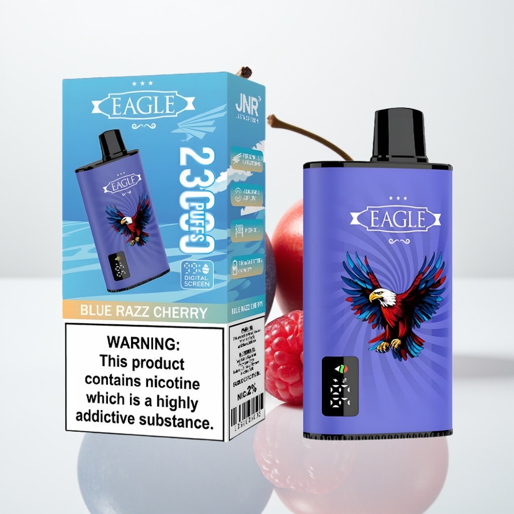 JNR EAGLE Smart 23000 Puffs Vape Desechable con Pantalla Digital y Malla 10ohm - Cereza Frambuesa Azul