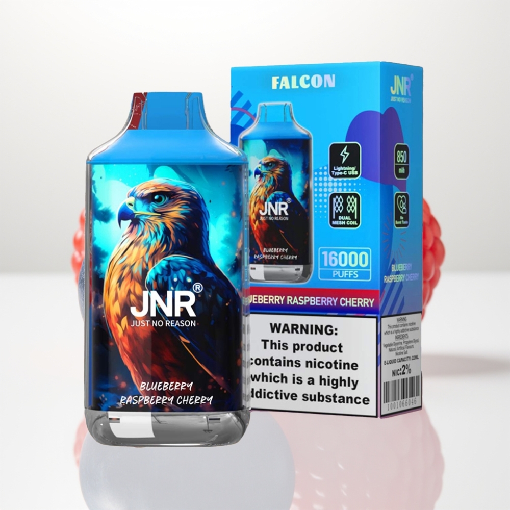 JNR Falcon 16000 Puffs Vape Desechable Arándano Frambuesa Cereza - 22ml Dual Mesh Tipo C