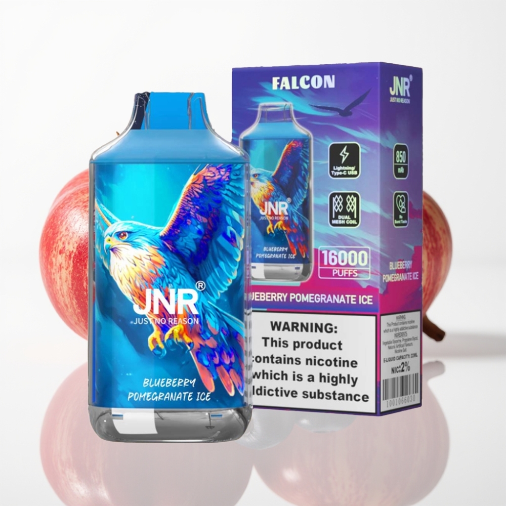 JNR Falcon 16000 Puffs Vape Desechable Arándano Granada Helada - 850mAh Tipo C