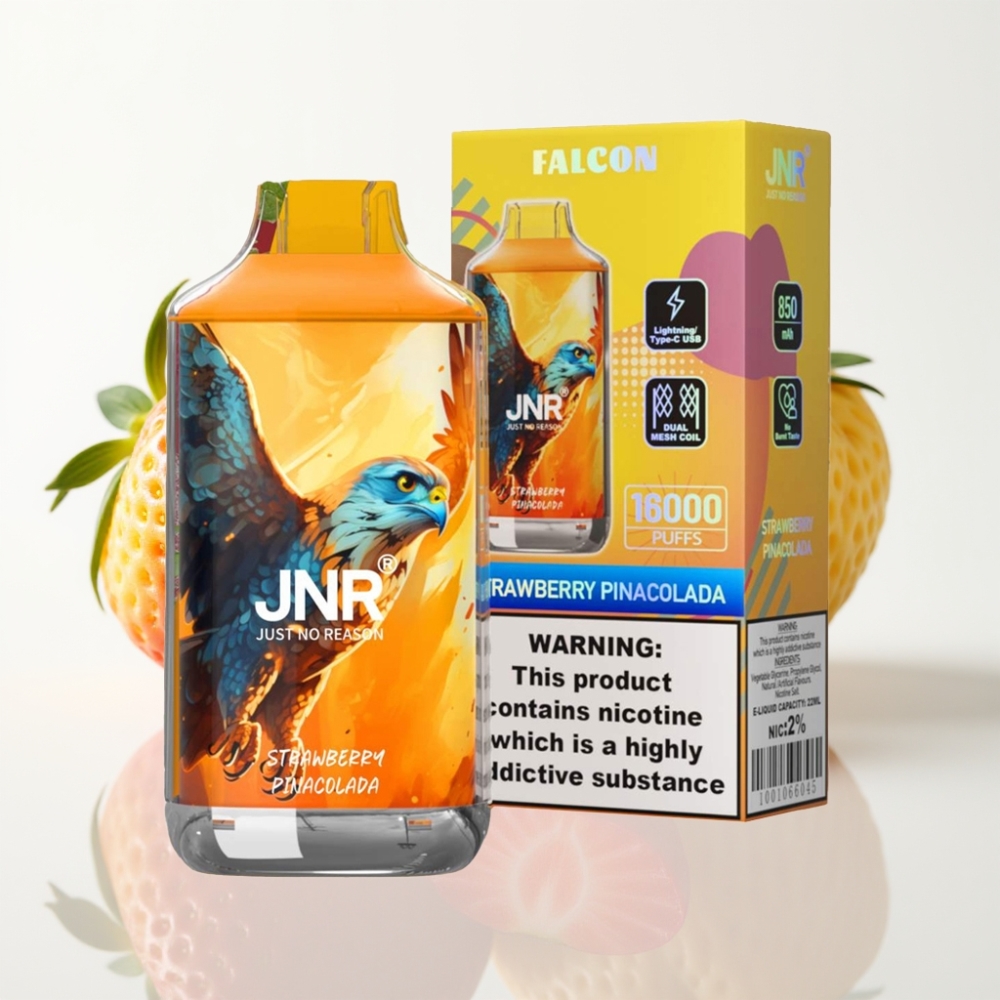 JNR Falcon 16000 Puffs Vape Desechable Piña Colada Fresa 850mAh Tipo C