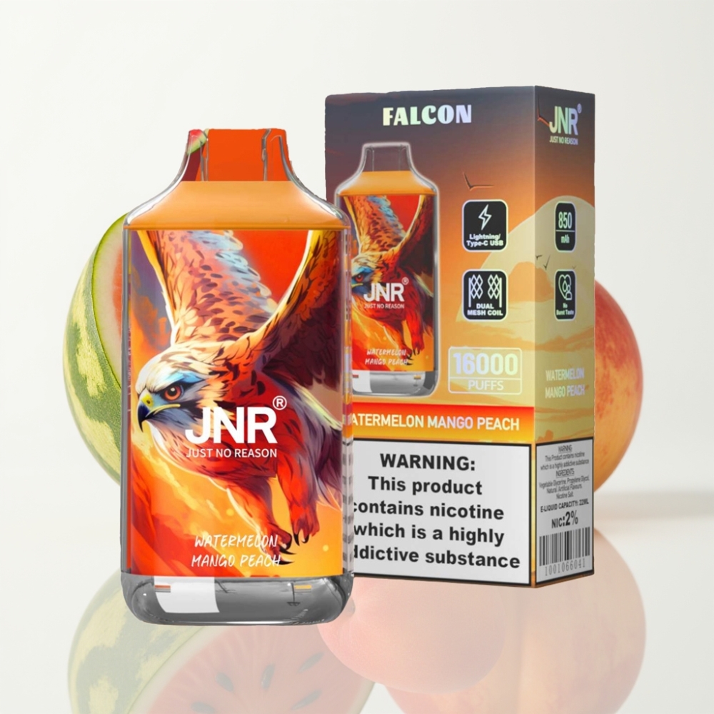 JNR Falcon 16000 Puffs Vape Desechable Sandía Mango Melocotón - 22ml Doble Malla