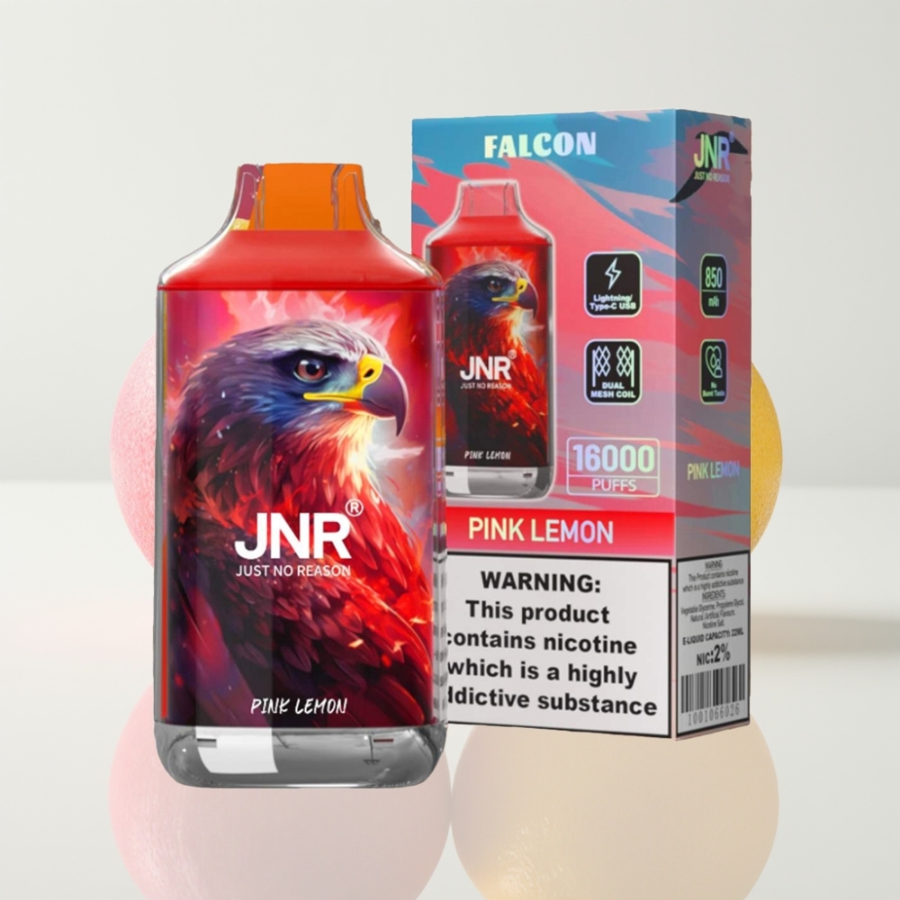 JNR Falcon 16000 Puffs Vape Disposable - Limón Rosa 850mAh Tipo C