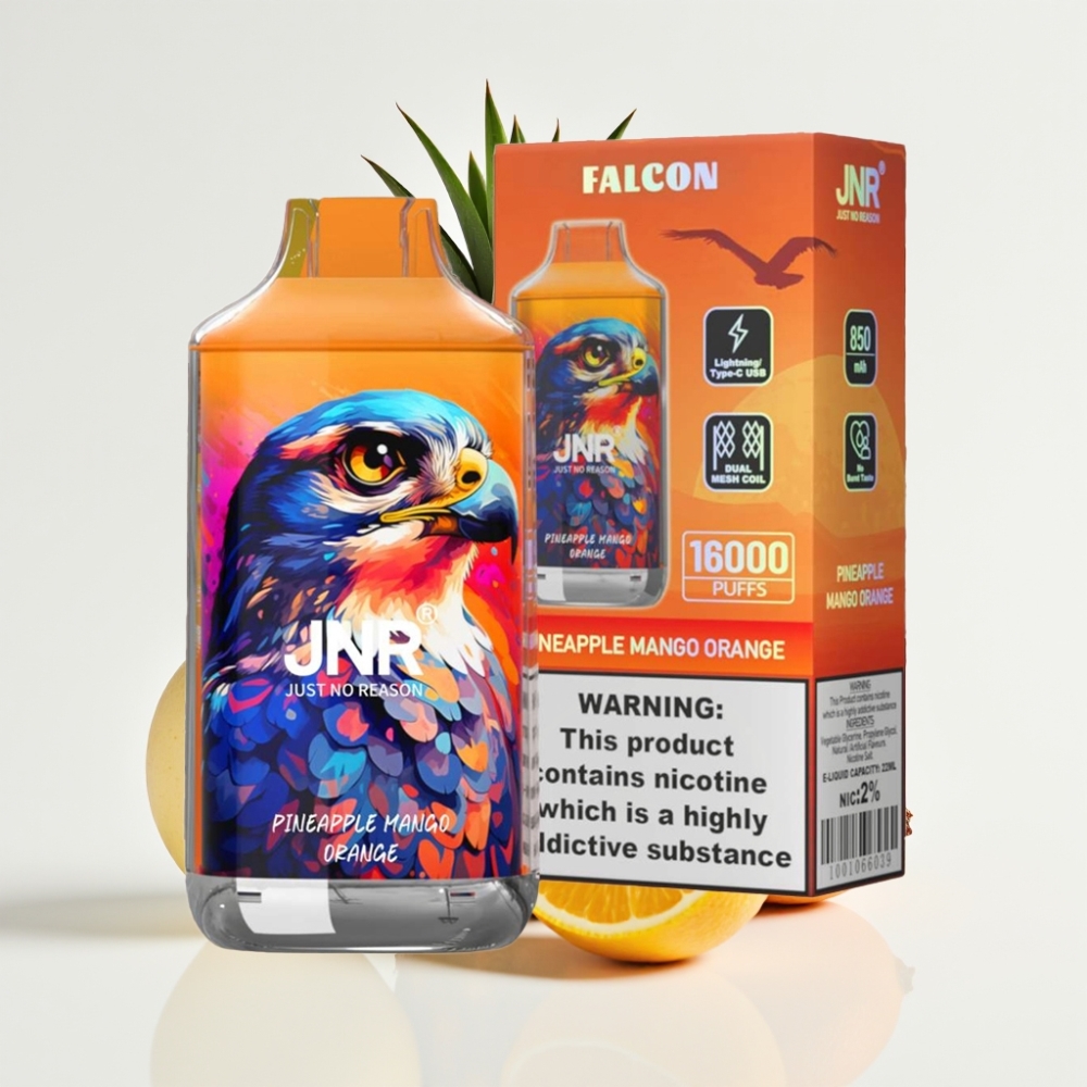 JNR Falcon 16000 Puffs Vape Piña Mango Naranja – 22ml Dual Mesh Tipo C