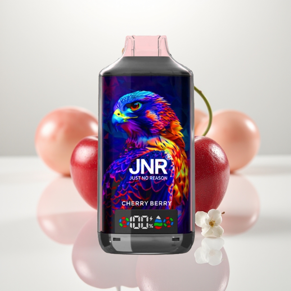 JNR Falcon X 18000 Puffs Cereza y Baya - 24ml Dual Mesh Pantalla Digital Tipo-C