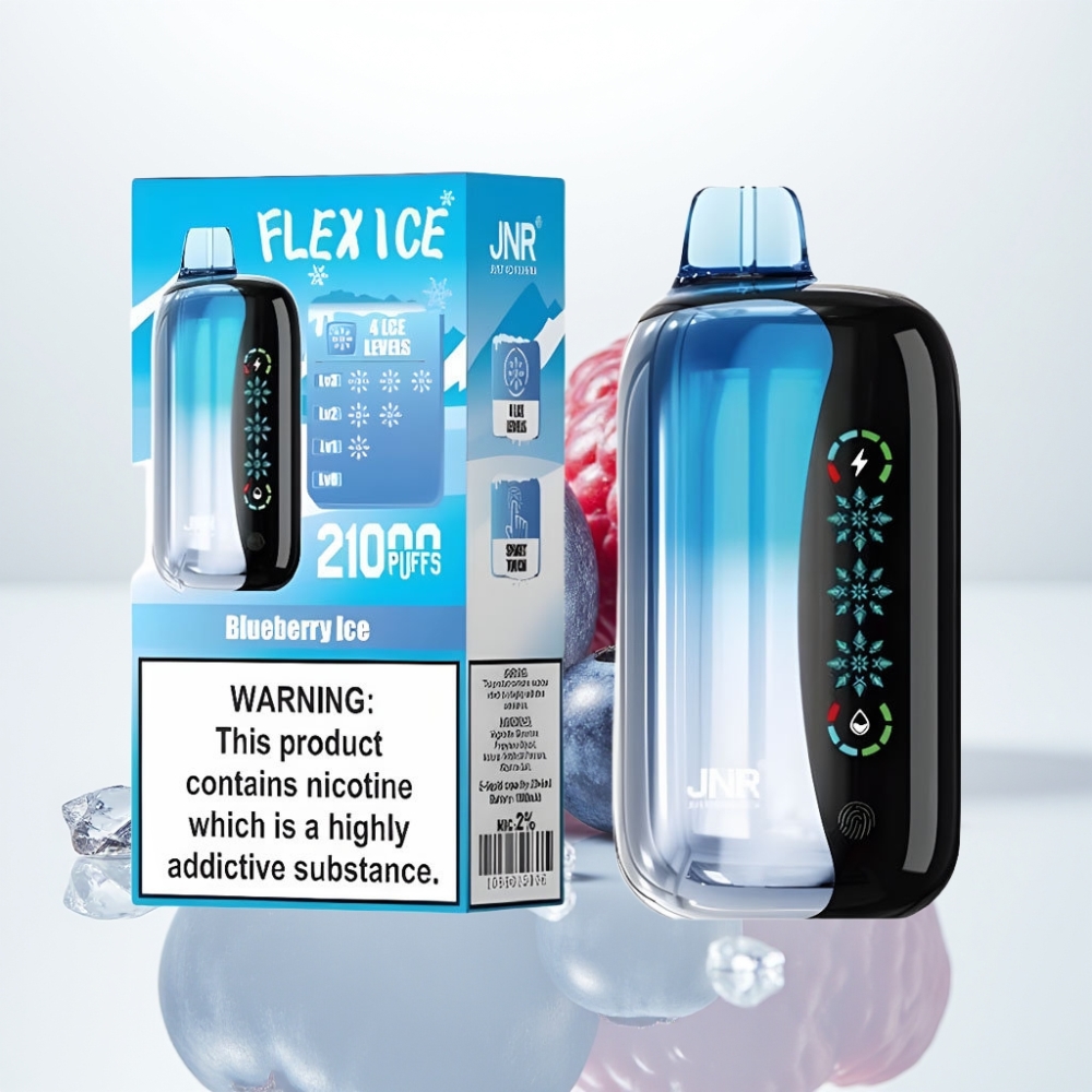 JNR Flex Ice 21000 Puffs Vape Desechable Arándano Helado con Pantalla Táctil y Aire Ajustable