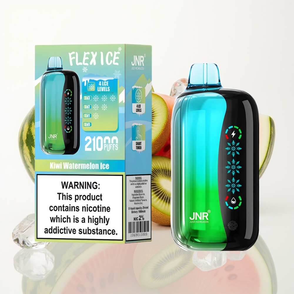 JNR Flex Ice 21000 Puffs Vape Desechable con Ajuste de Hielo y Toque de Kiwi Sandía Helada