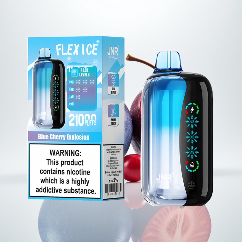 JNR Flex Ice 21000 Puffs Vape Desechable – Ajuste de Hielo Explosión de Cereza Azul