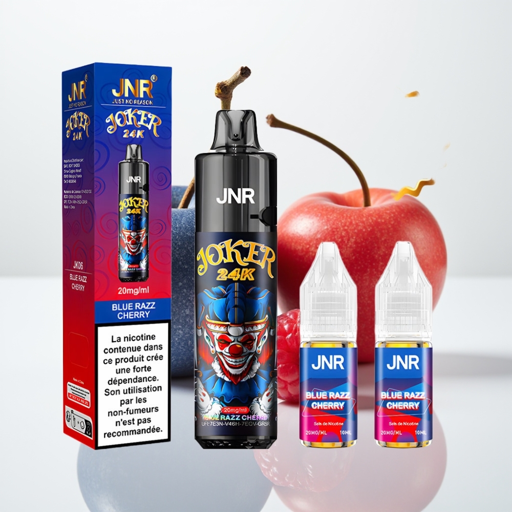 JNR Joker 24K Puffs Vape Recargable 2+10ml – Cereza Frambuesa Azul
