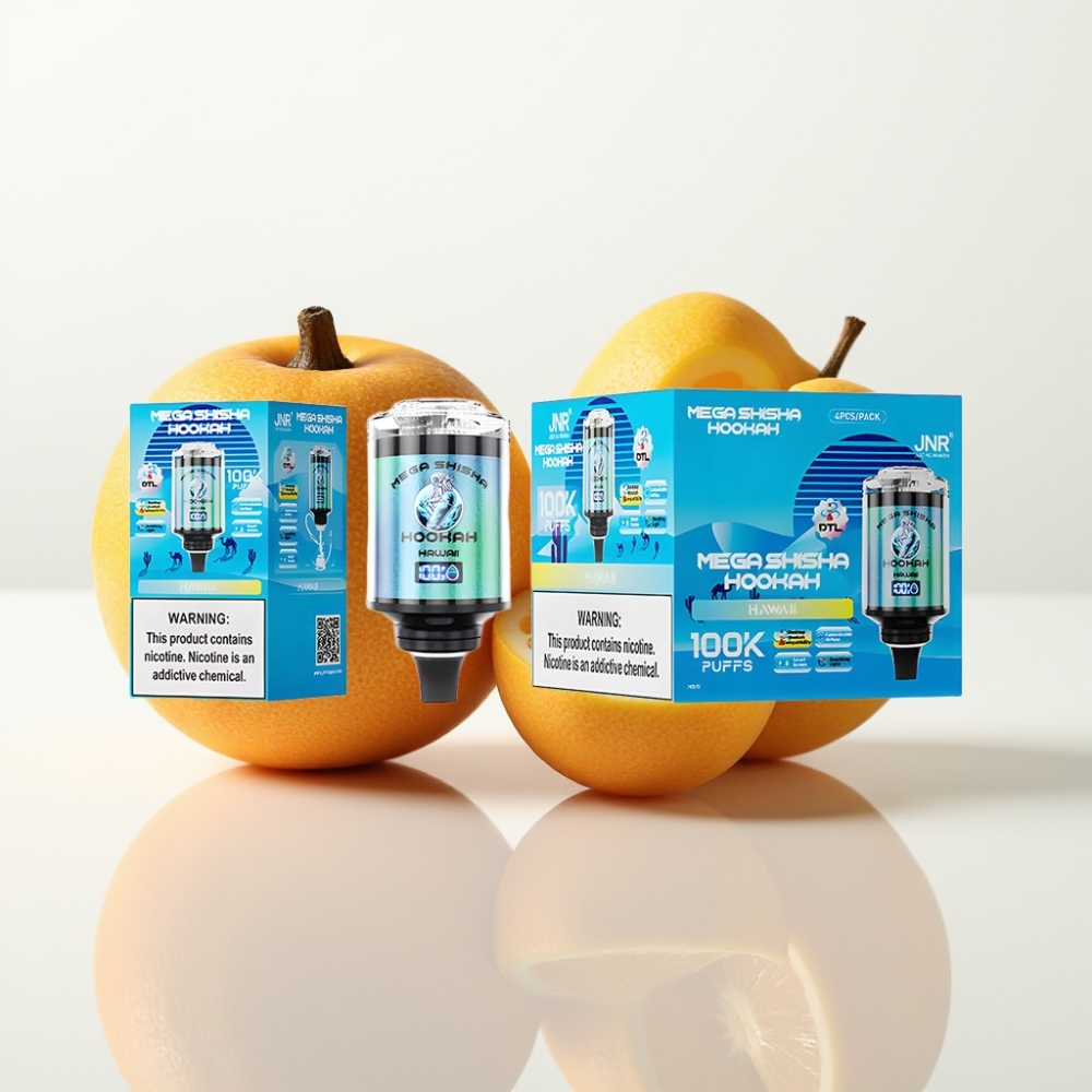 JNR Mega Shisha Hookah 100K Compatibilidad de Escritorio - Hawaii 60ml 2200mAh