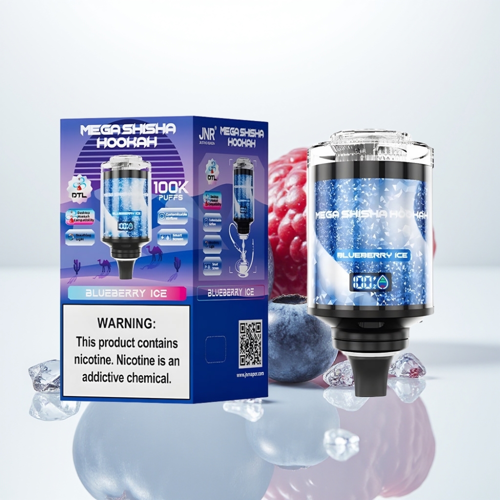 JNR Mega Shisha Hookah 100K Compatibilidad de Escritorio con Arándano Helado