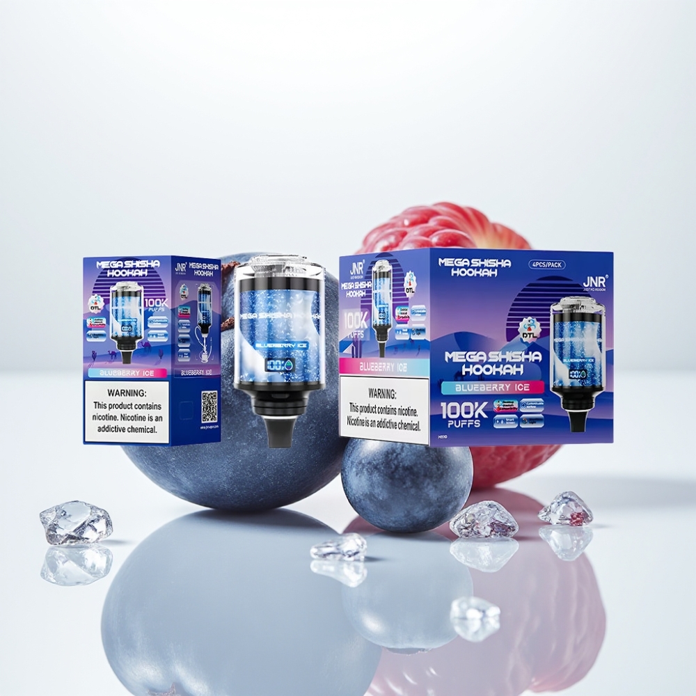 JNR Mega Shisha Hookah 100K Compatibilidad de Escritorio con Arándano Helado