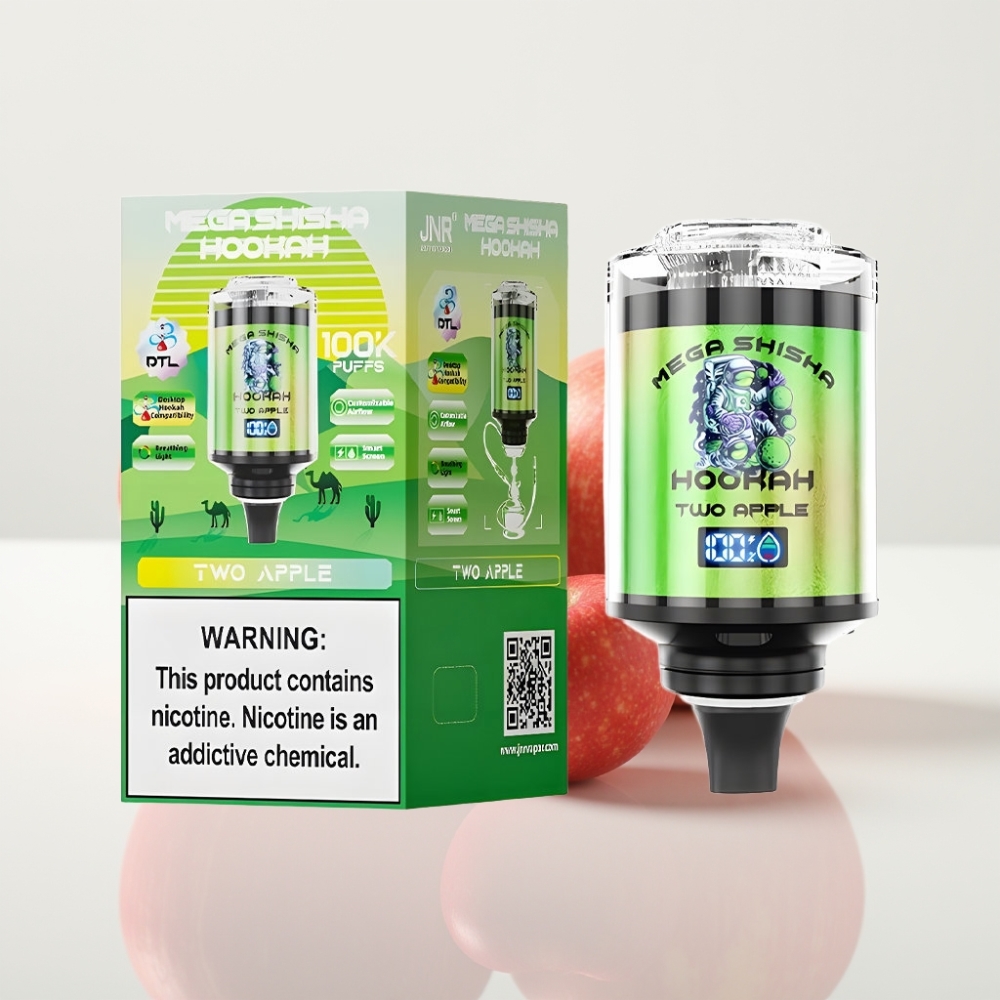 JNR Mega Shisha Hookah 100K Escritorio Compatible Dos Manzanas 60ml 2200mAh