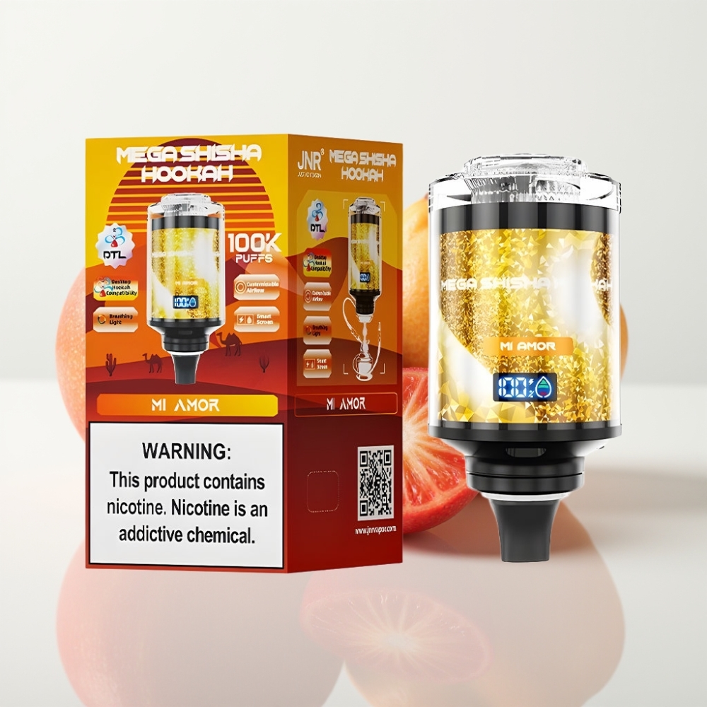 JNR Mega Shisha Hookah 100K Tipo-C 60ml Mi Amor Compatibilidad Escritorio