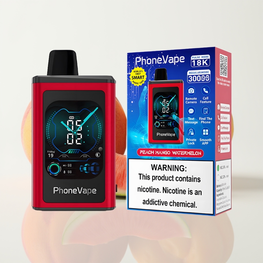 JNR PhoneVape 30000 caladas Recargable con Turbo y Ajuste de Aire Sabor Melocotón Mango Sandía