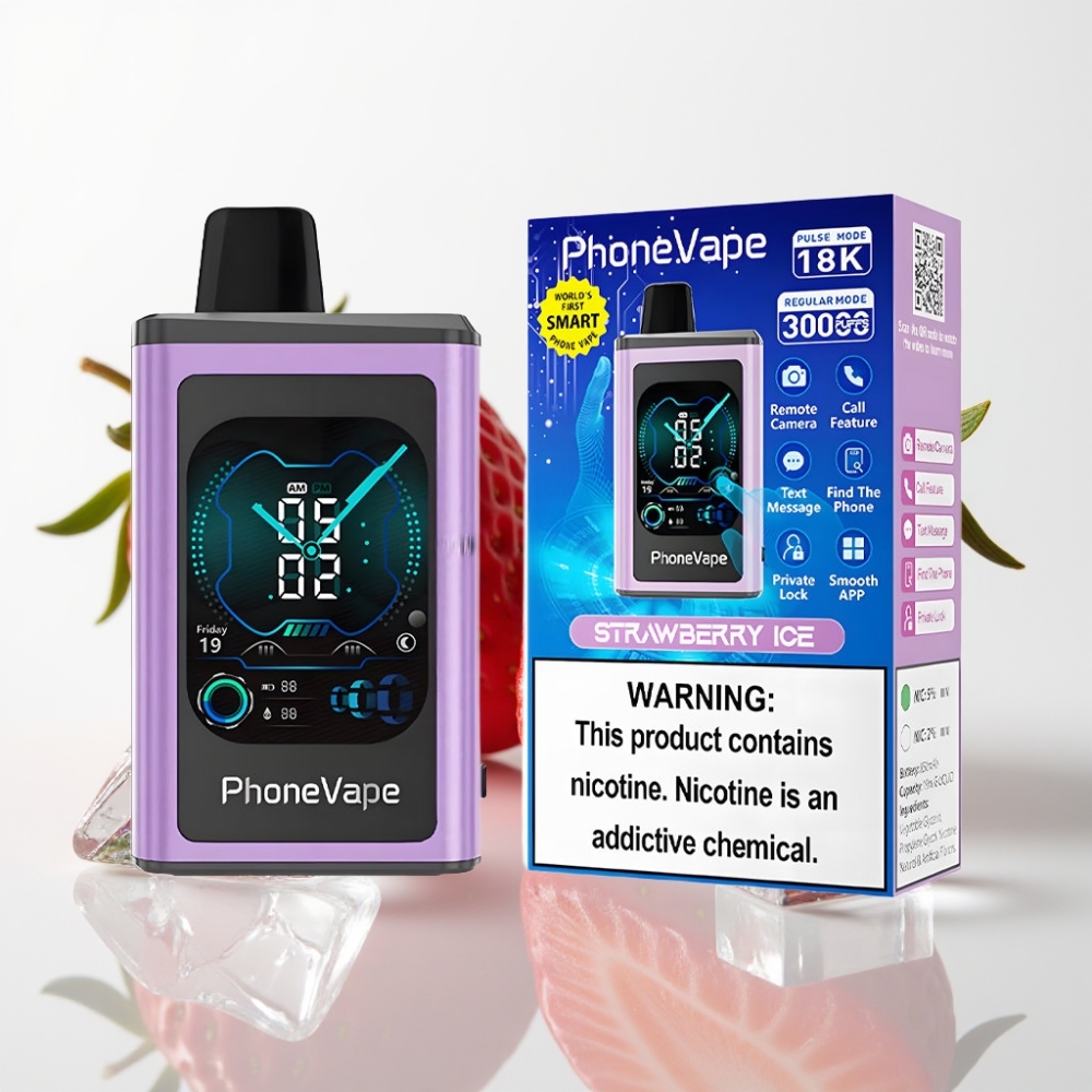 JNR PhoneVape 30000 chupadas Recargable con Turbo y Aire Ajustable Fresa Helada