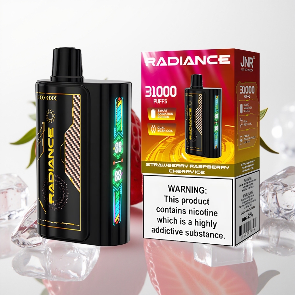 JNR Radiance 31000 Puffs Vape Desechable Fresa Frambuesa Cereza Hielo