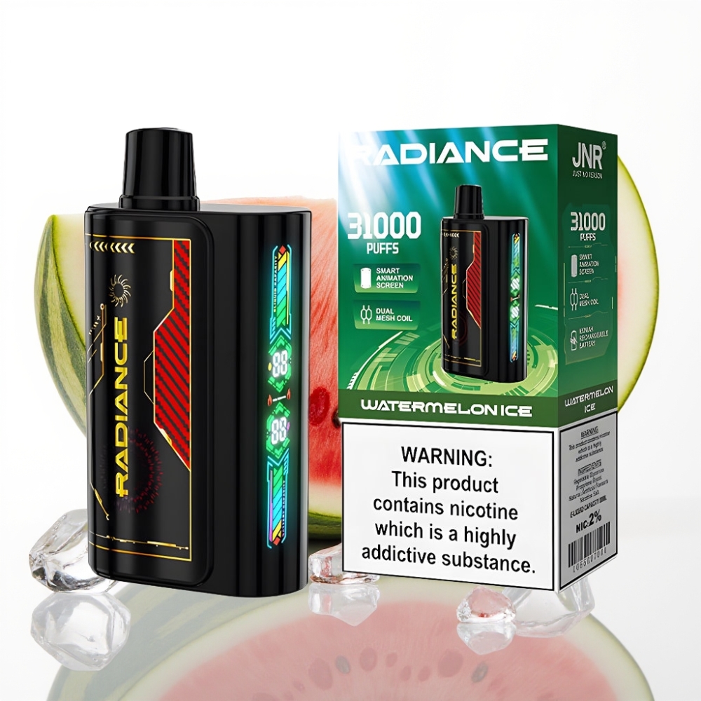 JNR Radiance 31000 Puffs Vape Desechable SANDÍA HELADA – Pantalla Inteligente Batería Recargable