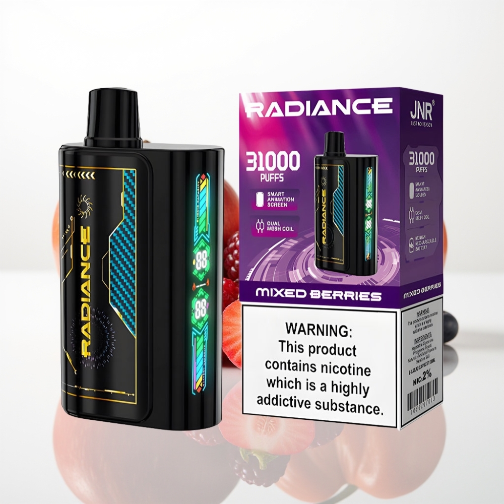 JNR Radiance 31000 Puffs Vape Recargable con Batería 950mAh y Sabores FRUTOS DEL BOSQUE