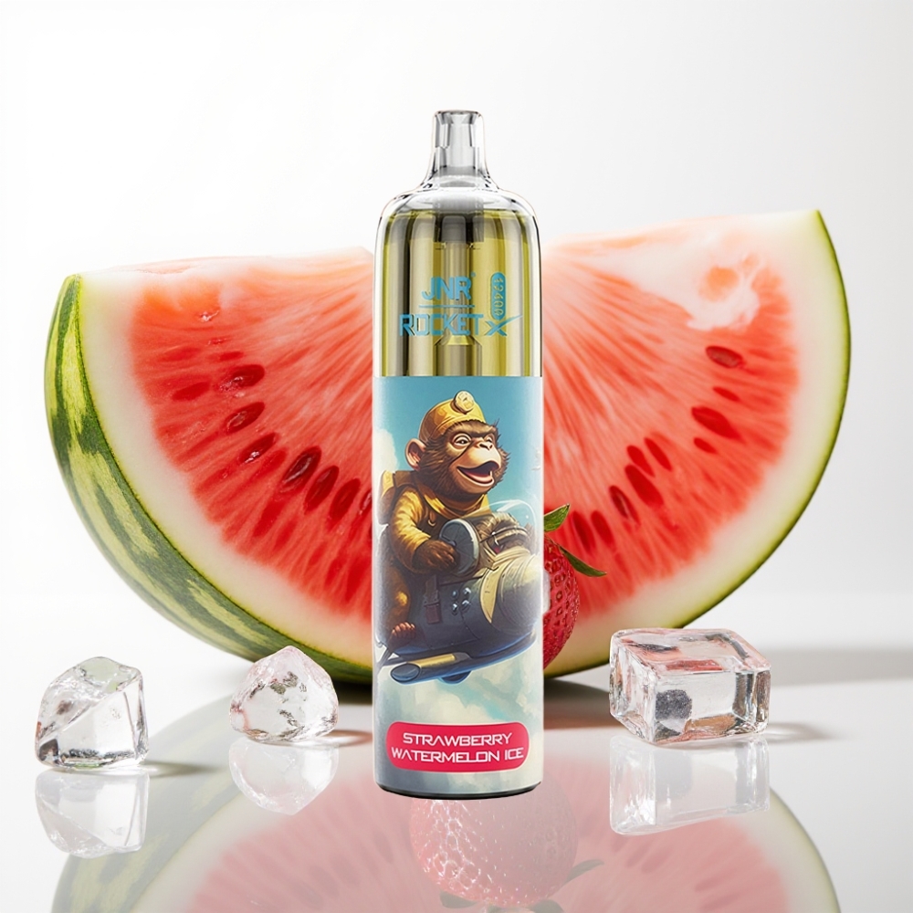 JNR Rocket-X 12400 Puffs Vape Desechable con Aire Ajustable y Luz RGB Fresa Sandía Hielo